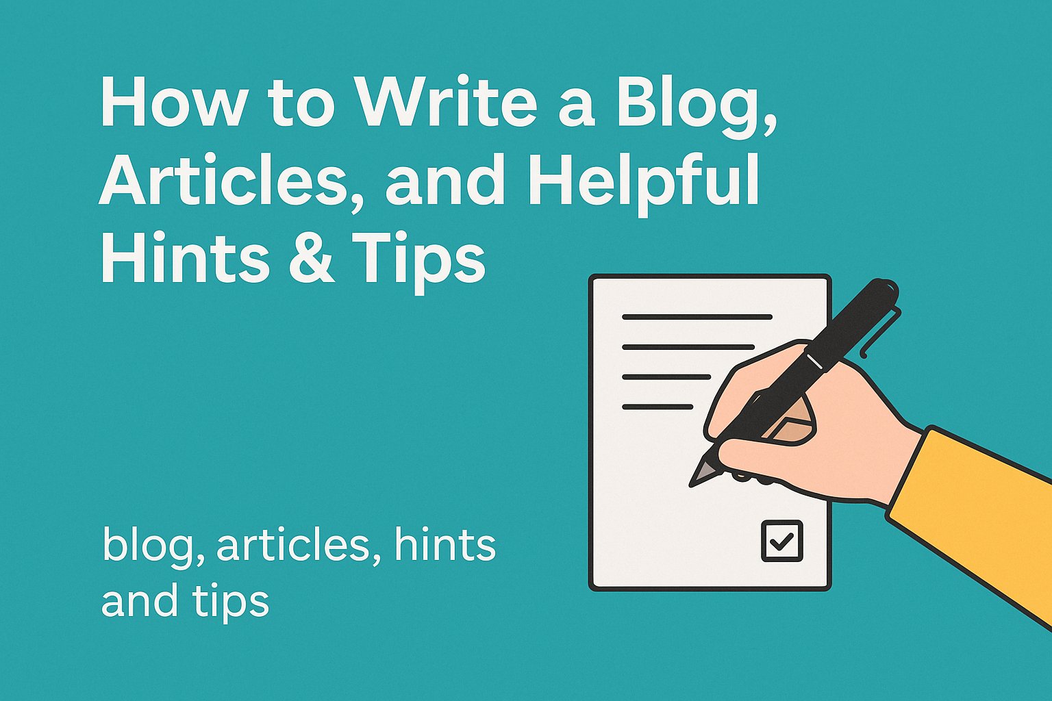 How to Write a Blog, Articles, and Helpful Hints & Tips Like a Pro's Banner Image